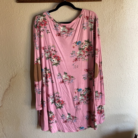 Floral long sleeve elbow patch top Large - Picture 2 of 5